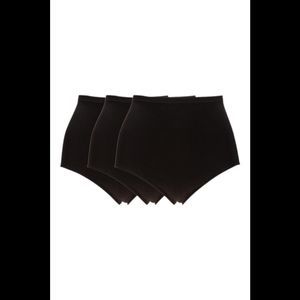 Rhonda Shear Women's 3-pack Seamless Natural Waist Panty Black - Regular